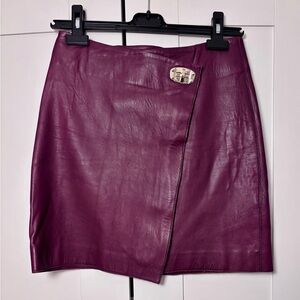 Burgundy Leather Mini Skirt size 4